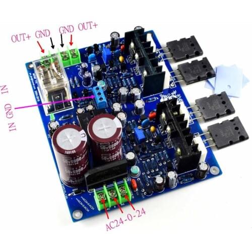 1pcs MX100 Two Channels TTC5200 integrated Board w/Power Supply & Speaker Protection by LJM