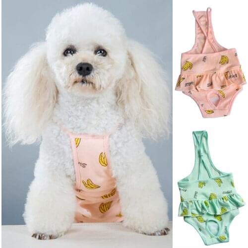Banana Fruit Print Pet Physiological Pants Dot Striped Female Dog Sanitary Panties Shorts Underwear Sanitary Diaper Pet Supplies