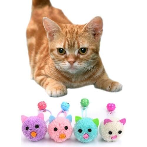 Cat Toys Cute Mouse Shape Plush Interactive Toys With Bells Funny Cat Teaser Interactive Pet Supplies For Kitten Playing Toy A