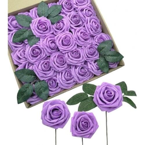 25pcs 8cm PE foam rose artificial Flowers Fake Flower Bridal Bouquet Wedding Decor DIY Scrapbooking Craft home table decoration