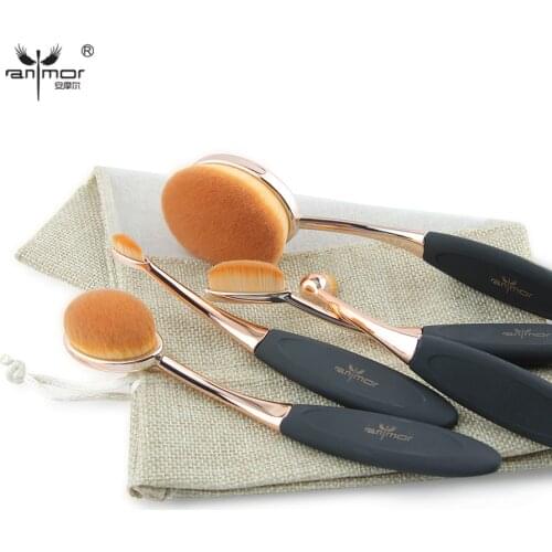 Anmor 5pcs Makeup Brush Professional Foundation Make Up Brushes Set Powder Eye Shadow Soft Synthetic Hair Professional Cosmetic