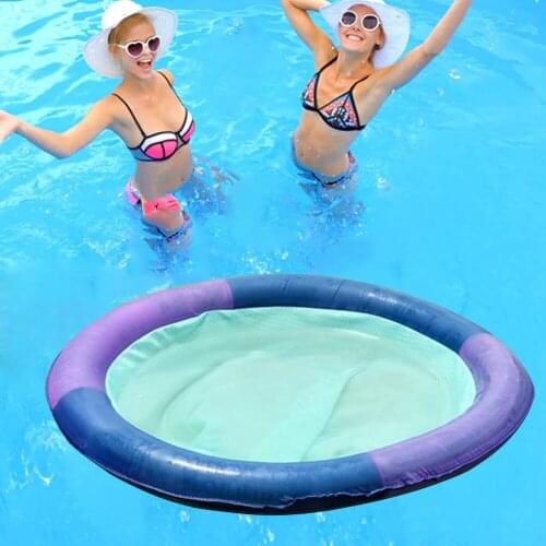 Round Water Hammock Row Summer Inflatable Mattress Lounger Floating Sleeping Bed Chair for Outdoor Pool Beach Swimming Water Toy