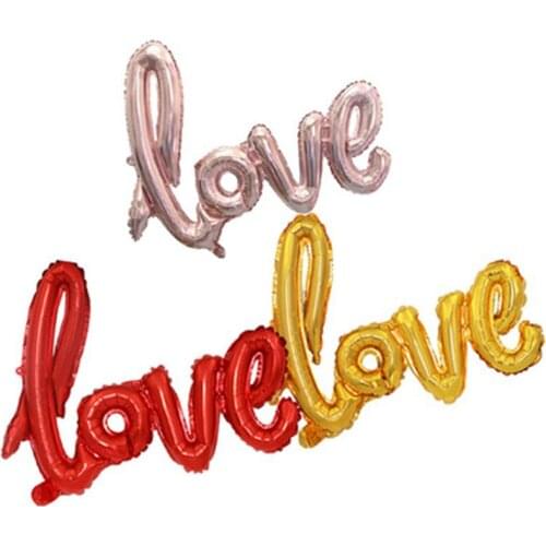 LOVE Letter Foil Balloon for Anniversary Wedding Valentines Birthday Party Decoration Photo Booth Props Romantic