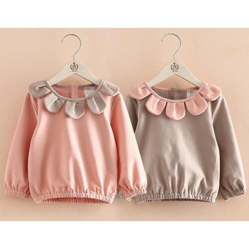 Sweet petal collar shirt for girls long sleeve blouse for toddler girls tops children tshirt kzlar bluz