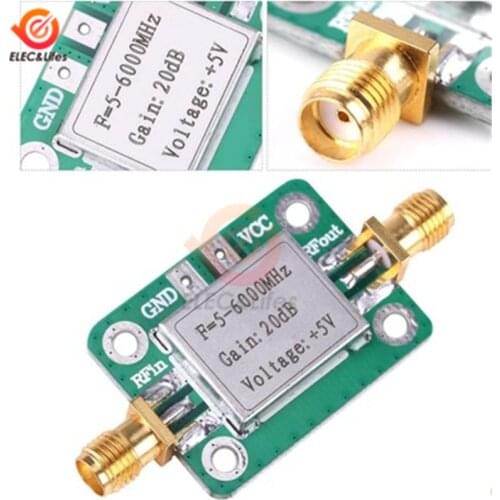 5-6000MHz 20dB Power Amplifier Module 5V Amplifier Board Medium Power Ultra Wideband for Fixed Gain Signal Amplification