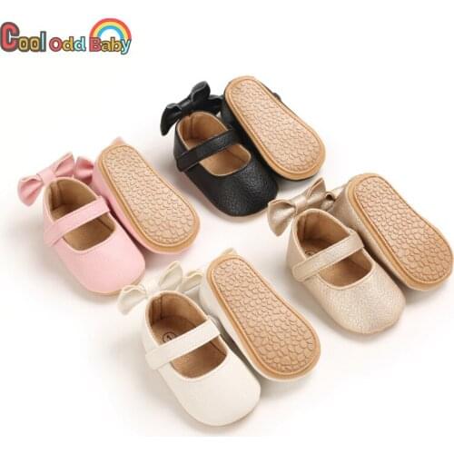 Autumn Newborn Baby Shoes Sweet Casual PU Leather Infant Crib First Walkers Anti-Slip Princess Bowknot Baby Girl Prewalker Shoes