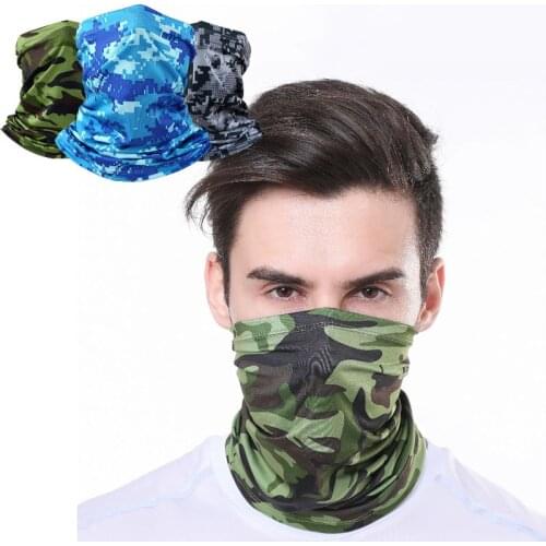 Outdoor Mens and Womens Head Sport Scarf Bandana Neck Cover Summer Sports Antiperspirant Ice Silk Scarf Sunscreen Print