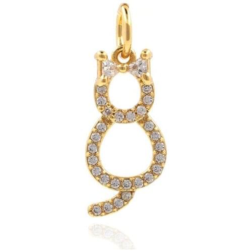 Cat Pendant Necklace, Exquisite Cat Pendant, Gift For Cat Lovers, DIY Jewelry Making Components 19×7×2.4mm