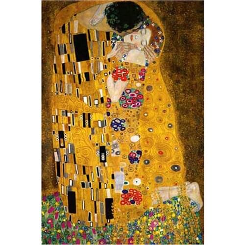 Full Square & round, 5D DIY Diamond Painting Gustav Klimt works The Kiss Embroidery Cross Stitch Rhinestone Decor Gift FH121