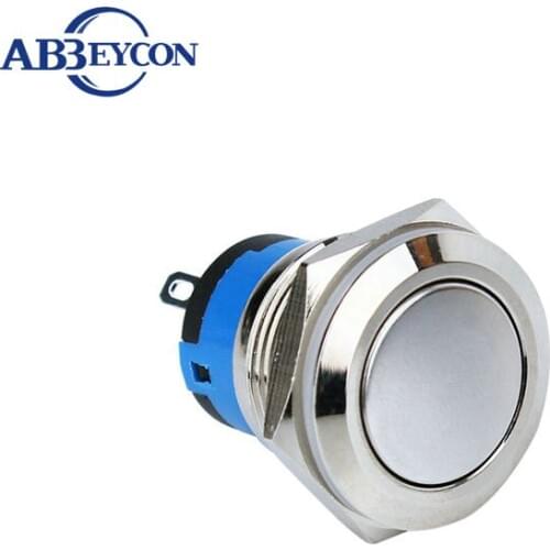 Abbeycon self-locking 19MM IP67 1NO Latching function metal switch ON-OFF push button switch