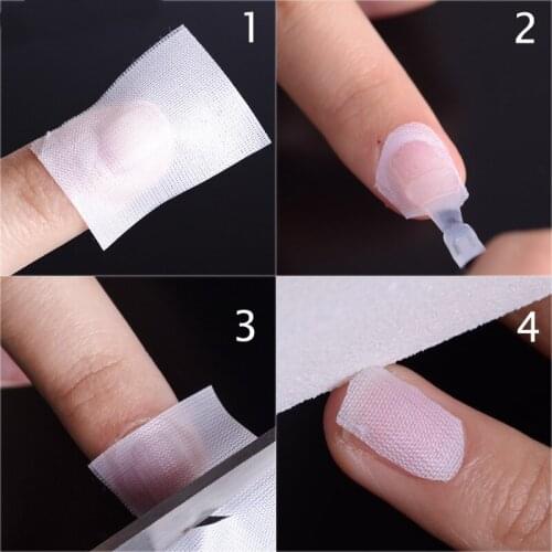 3*100 cm/roll Adhesive Silk Nail Wrap Fiberglass Nails Tape Reinforce White UV Gel Nail Fiber Acrylic DIY Nail Art Tool
