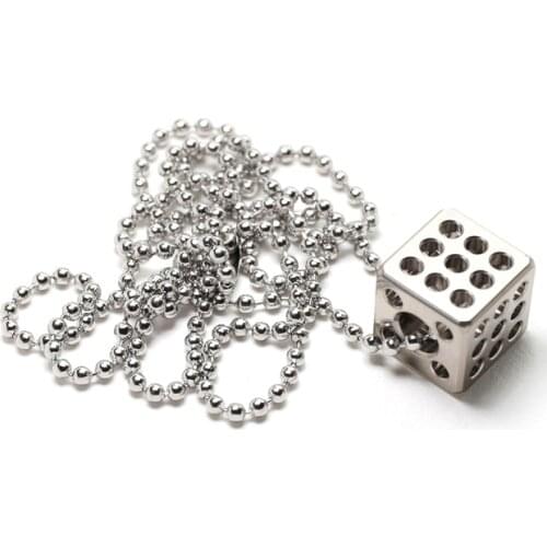 Titanium Alloy Full Hollow Square Dice Six-sided EDC Knife Beads Toy
