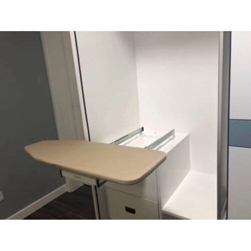 Cloakroom household folding wardrobe ironing board hidden ironing board electric iron rack push pull damping ironing