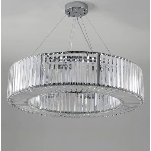 Modern chandelier living room chrome round crystal decorative light simple luxury Nordic LED lamps