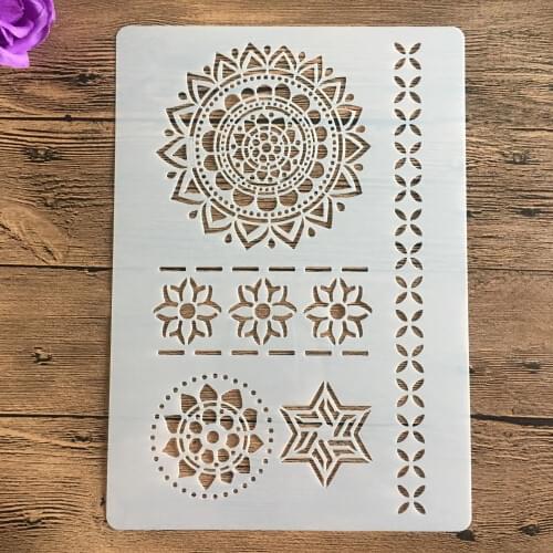 A4 29 *21cm Mandala layered stencil painting scrapbook stamp album decoration embossed paper card template decoration stencils