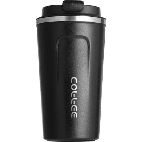 Corrosion Resistant Travel Mug Insulated Coffee Cup With Flip Cup Buckle Portable Stainless Steel Flask With Non-Slip Pad Office