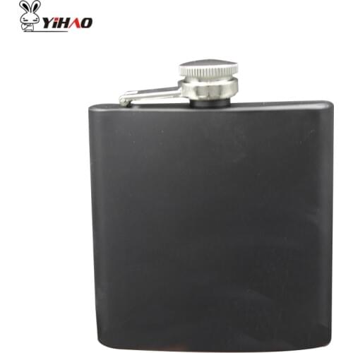 YIHAO 6oz High Quality Hot Sale Spray Matte Black Paint Portable Stainless Steel Hip Flasks Outdoor Mini Hip Flasks