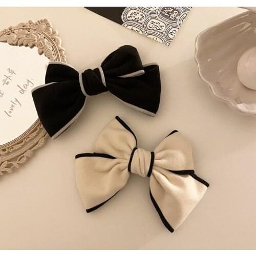 2pc black white Vintage party bow Hair Clip Claws Hair Barrette Hairpin Hairgrips Korean Hair Accessories for Women Girls