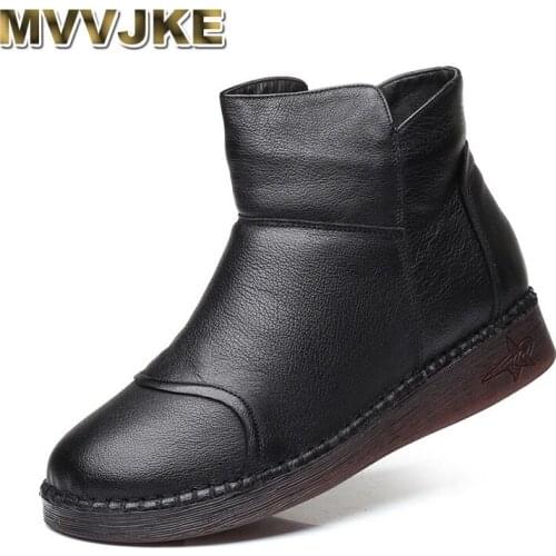 MVVJKE Slip On Snow Boots Women Warm Winter Shoes Waterpoof 2019 Winter Shoes Woman Ankle Boots