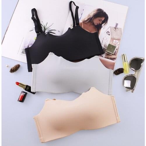 Wasteheart Women Fashion Black Skin Solid Wireless Bras Push Up Wire Free Convertible Straps One-Piece Bras Women Female Bras