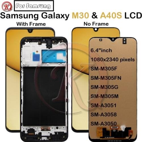 AMOLED Incell For Samsung Galaxy M30 LCD Display Touch Screen Digitizer For Samsung A40S Display pantalla