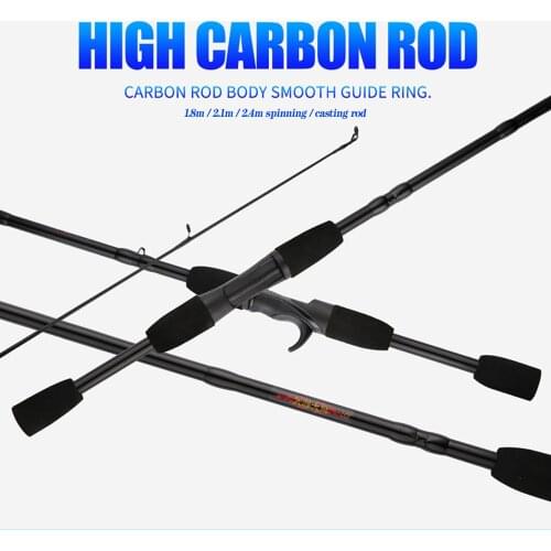 1.8m 2.1m 2.4m Best Travel Spinning Rod EVA Handle Saltwater Baitcaster Rod Portable Carbon Fiber Fishing Pole Lure Weight 5-20g