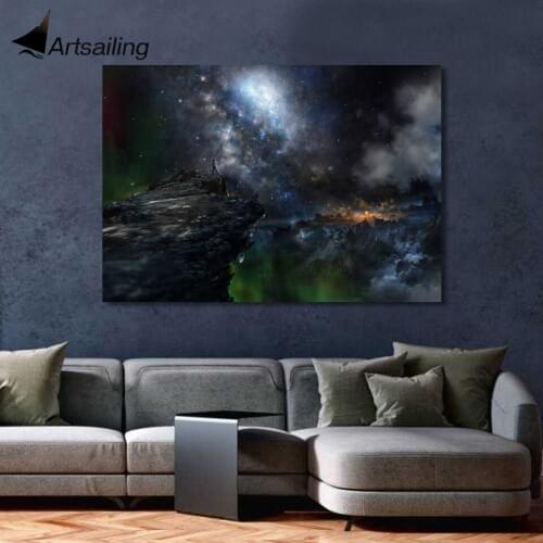 1 Piece Canvas Art Poster Gory Starry Sky HD Canvas Painting Wall Art Canvas Prints Home Decor Pictures for Living Room XA1440C