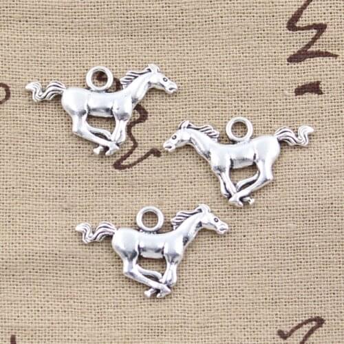 12pcs Charms Running Horse Steed 12x28mm Antique Making Pendant fit,Vintage Tibetan Silver color,DIY Handmade Jewelry
