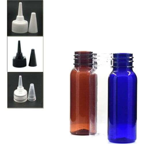 20ml empty clear/amber plastic pet bottle with white/black/transparent twist-open dispensing cap X 10
