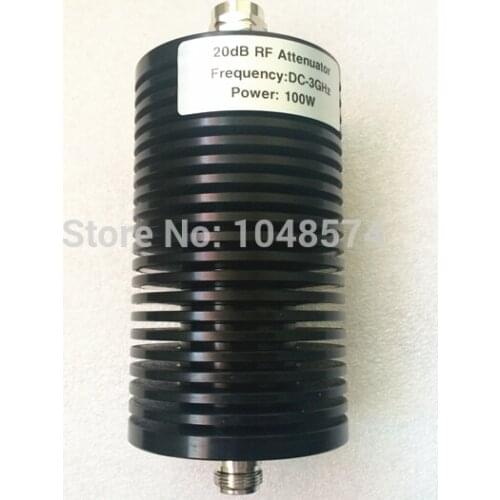 20dB 100W RF Attenuator fixed coaxial DC-3GHz 50ohm N male to N female connector