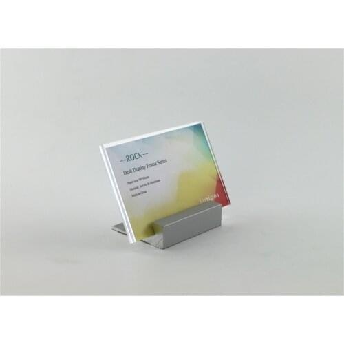 30 pcs 90*60mm LABEL HOLDER Aluminium metal tabletop desktop display rack acrylic sign list holder showing stand label frame