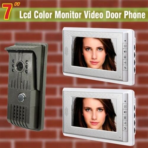 7 inch video door phone intercom system video doorbell interphone wired home video intercom system 1 Camera 2 Monitor