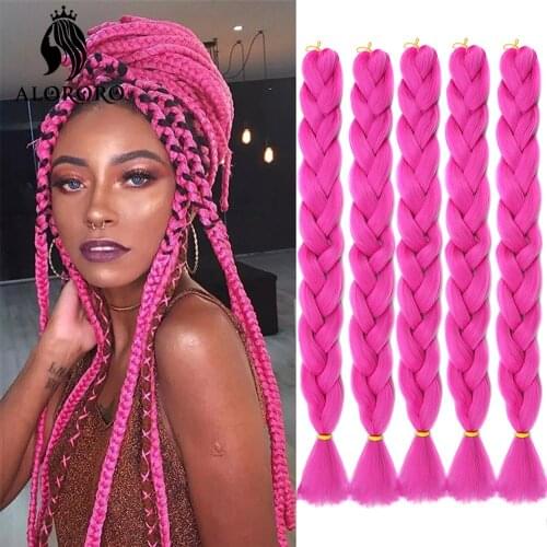 Alororo 82 Inch 165g Long Synthetic Braiding Hair Pre Stretched Wholesale 5 pcs/Pack Women Jumbo Braid Hair Extensions