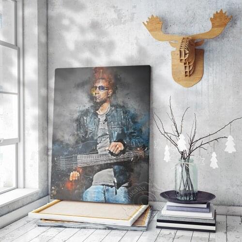 America Musical Instrument Rock Solo Guitarist Musician Tony Macalpine Art Poster, Heavy Metal Music Fans Collecting Watercolour