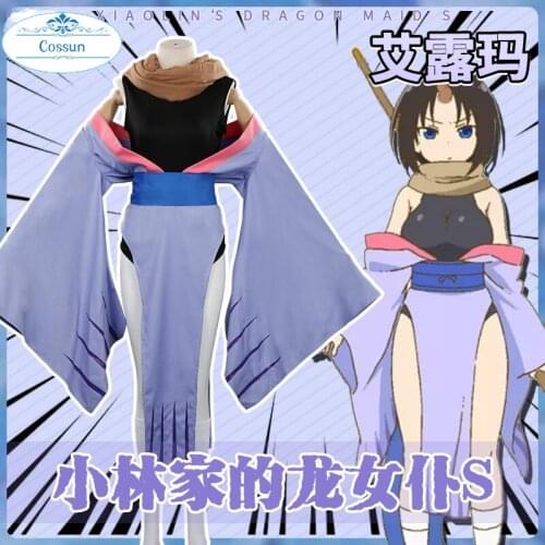 Anime Miss Kobayashis Dragon Maid KannaKamui Elma Lovely Dress Uniform Cosplay Costume Halloween Party Outfit For Women Girls