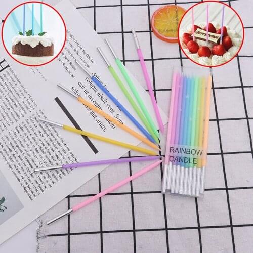Safe Flames Dessert Decoration Colorful Flame Rainbow Candle Birthday Party Supplies Wedding Cake Candles