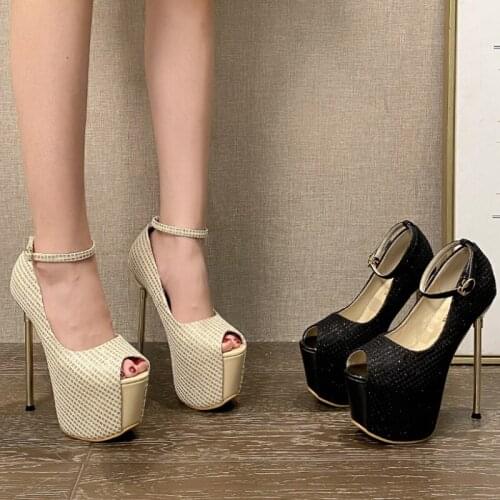 HOKSZVY Sexy Nightclub Womens Sandals High Heel Waterproof Platform Fish Mouth Single Shoes Shallow Mouth Banquet Shoes CWF