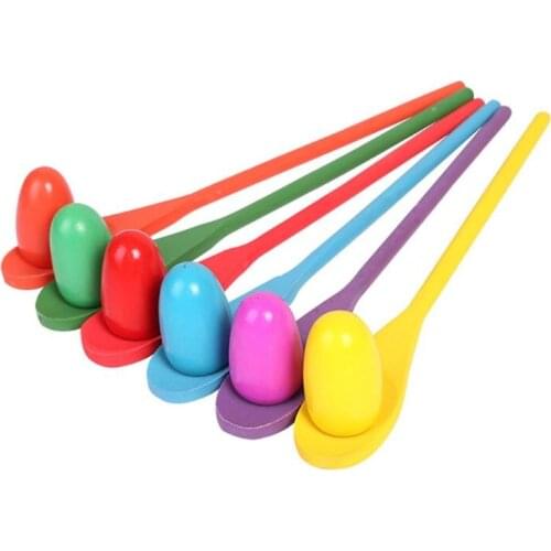 Egg and Spoon Race Game 6 Eggs and 6 Spoons (Pack of 12) Made of The Real WoodFun Birthday Party School Church Camp