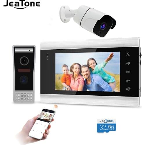 JeaTone Tuya Smart Phone 7'' Monitor Video Intercom Home Security System With 720P Camera Outdoor System