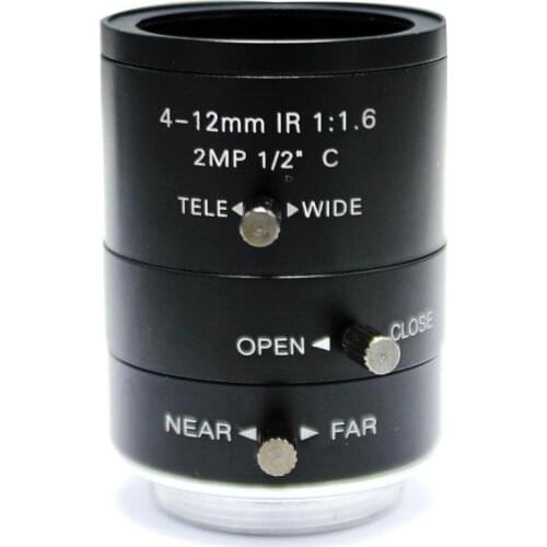 MP 4-12mm CS LENS 1/2" IR CS Mount Varifocal Manual Iris CCTV Lens