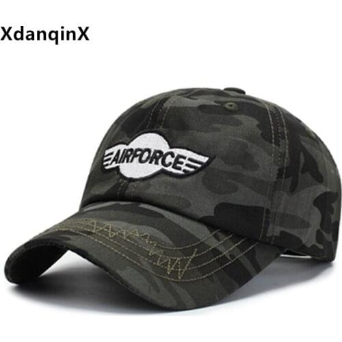 XdanqinX Mens Personality Cotton Baseball Cap Camouflage Hat Adjustable Size Fashion Sports Caps Snapback Cap Male Bone Dad Hat