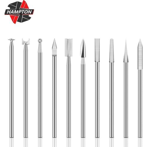10pcs 2.35mm Shank Wood Engraving Drill Bit Set Milling Cutter Electric Carving Root Tools Multi-Functional Carving Hand Tools