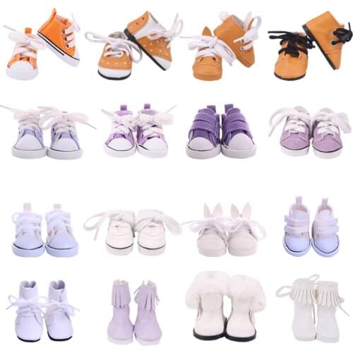 5CM Doll Shoes Purple/White Shoes,High-top Boots,Canvas Lace-up Shoes Fit 14 Inch Paola-Doll &EXO &1/6 Bjd &Blyth Girl Play Gift