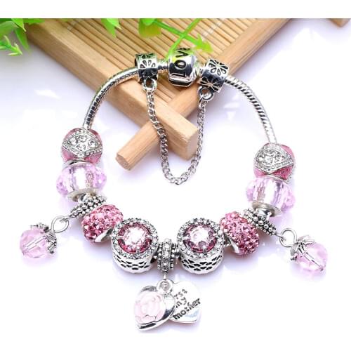 Pandora-style 2020 Hot Drop Oil Double Love Bracelet Premier Bracelet European and American Style Spot