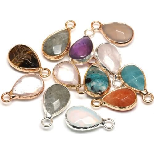 Fashion Water Drop Shape Faceted Charms Pendant Natural Semi-precious Stone Pendants For Jewelry Making DIY Earring Necklace