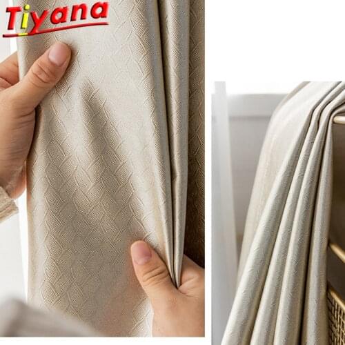 3D Embossed Full Blackout Curtains for Living Room Multicolor Modern Beige/Green/Coffee Window Drapes for Bedroom Balcony* VT