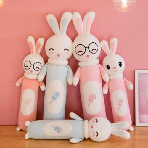 Popular cartoon flexible hug rabbit Super stretch plush toy soft animal cushion stuffed pillow Cute Kawaii gift for child girl