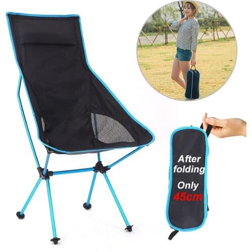 Portable Ultralight Folding Chair Superhar Camping Beach Chair High Load Aluminiu Fishing Hiking Picnic BBQ Seat Outdoor Tools