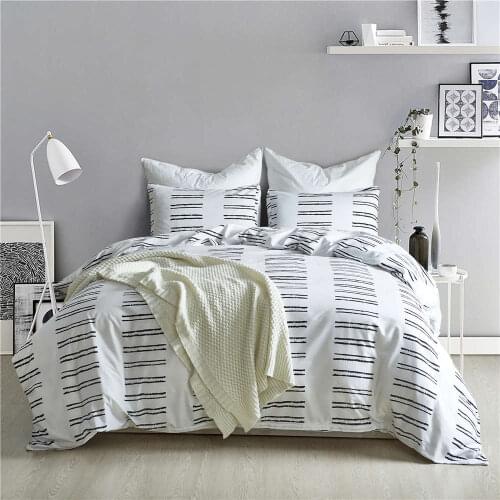 BEST.WENSD Comforter beding set duvet cover stripe black white 228*228cm bed comforter california king bedding sets pillowcases