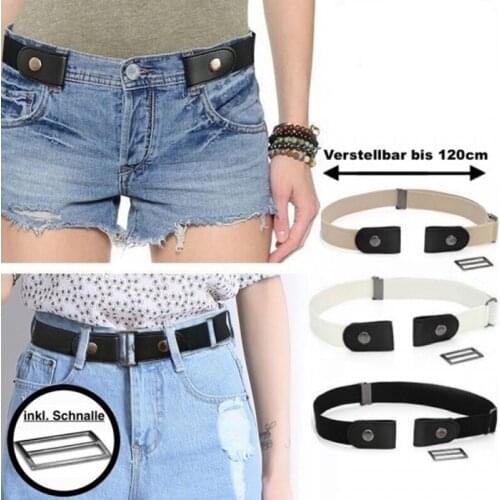 1pcs 2021 New Fashion Stretch Belt No Buckle Elastic Waistband Women And Men Belt Total Length 100cm
